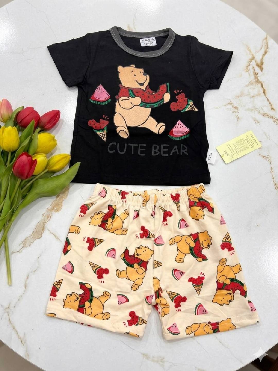 Детский летний комплект Winnie pooh — футболка + шорты, хлопок, для дома, детского сада
