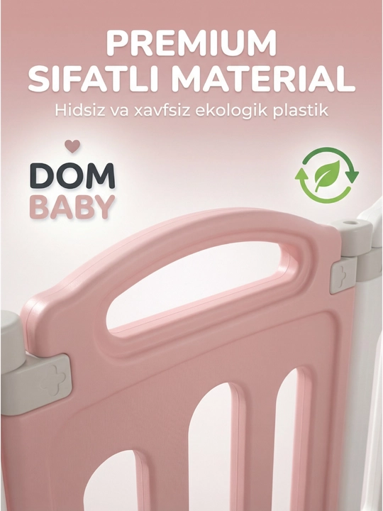 DOM BABY bolalar o'yin maydonchasi manej, gilamcha va 100 ta to'p bilan, 186x229 sm