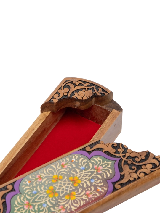Yong'oq daraxtidan qo'lda ishlangan Islimi Craft medium sirli ochish mehanizmli qutichasi