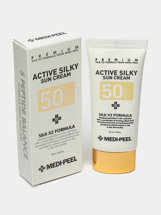 Крем солнцезащитный для лица MEDI-PEEL Active Silky Sun Cream SPF 50+, 50 мл - 