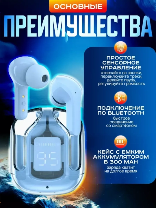 Simsiz quloqchilar Air 31, displeyli, mikrofonli va shovqinni kamaytiradi