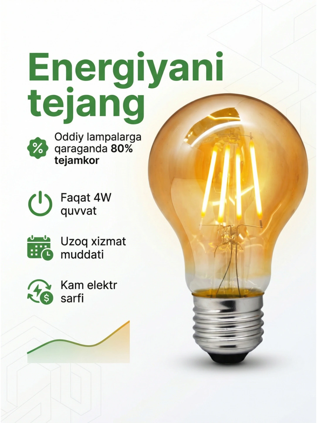 LED Antiq Edison lampochka A60 4W E27 2700K – dekorativ retro LED lampa ...