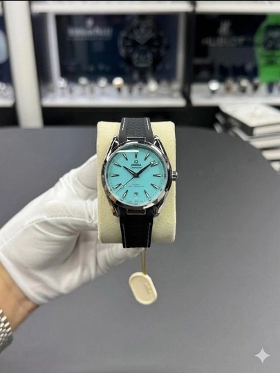 Мужские наручные часы OMEGA в классическом стиле, в подарочной упаковке, кварцевый механизм — IWATCHE-120W440-БИРЮЗ
