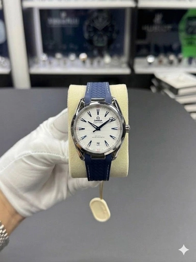 Мужские наручные часы OMEGA в классическом стиле, в подарочной упаковке, кварцевый механизм — IWATCHE-120W440-ИНДИГО