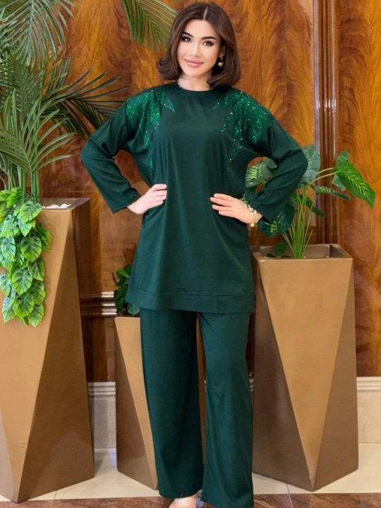 Двойка женская, oversize туника с брюками, свободный крой, на размеры 46-54 подходит
