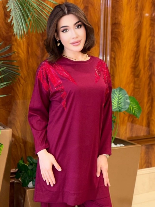 Двойка женская, oversize туника с брюками, свободный крой, на размеры 46-54 подходит