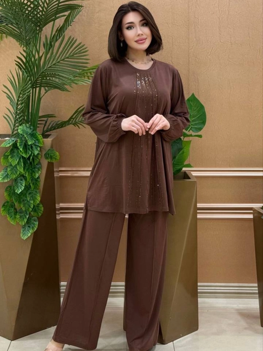 Двойка женская, oversize туника с брюками, свободный крой, на размеры 46-54 подходит