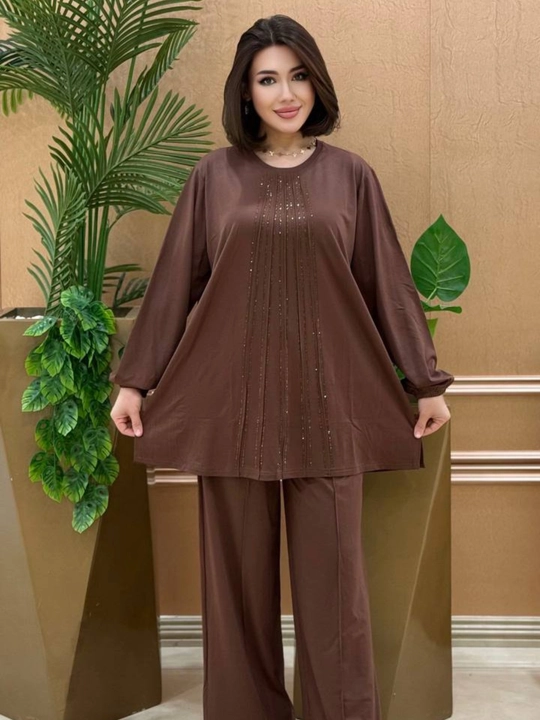 Двойка женская, oversize туника с брюками, свободный крой, на размеры 46-54 подходит