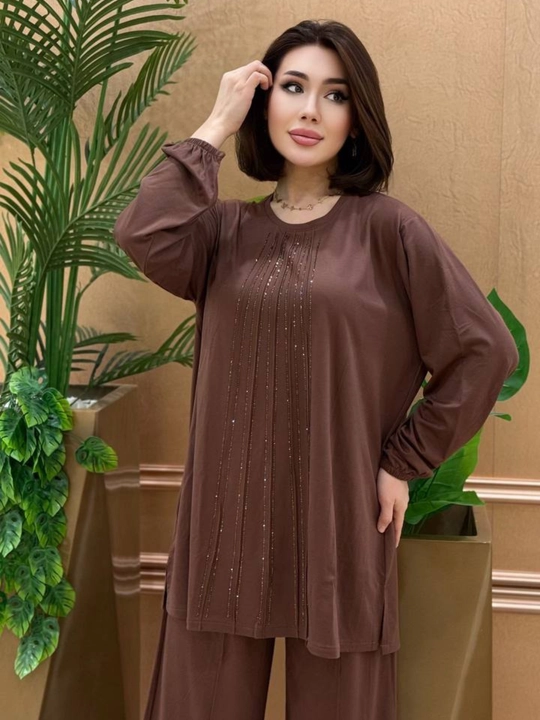 Двойка женская, oversize туника с брюками, свободный крой, на размеры 46-54 подходит
