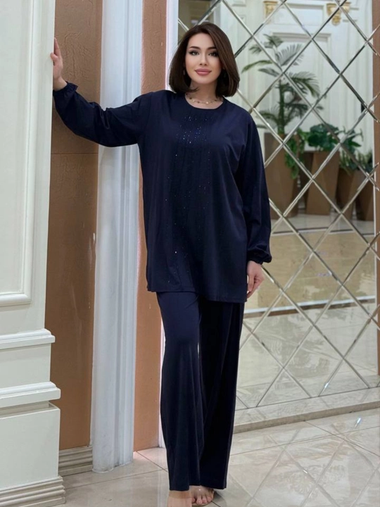 Двойка женская, oversize туника с брюками, свободный крой, на размеры 46-54 подходит