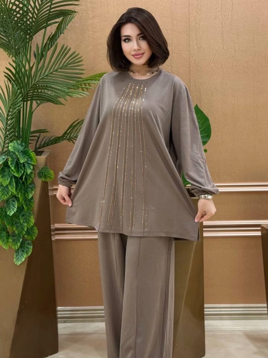 Двойка женская, oversize туника с брюками, свободный крой, на размеры 46-54 подходит