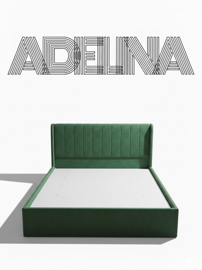 ADELINA — двуспальная кровать, кровать для взрослых, большая кровать — LOFTFUR-ADELINA-ЗЕЛЕН-mato