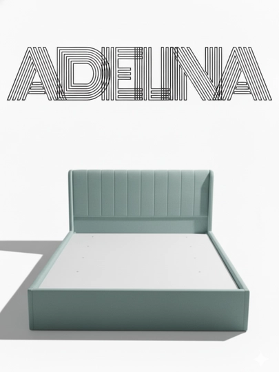 ADELINA — двуспальная кровать, кровать для взрослых, большая кровать — LOFTFUR-ADELINA-ГОЛУБ-teri