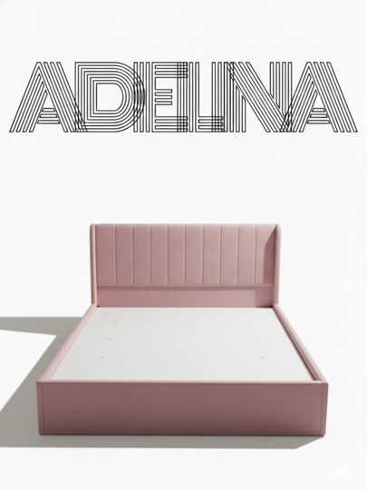 ADELINA — двуспальная кровать, кровать для взрослых, большая кровать — LOFTFUR-ADELINA-РОЗОВ-mato