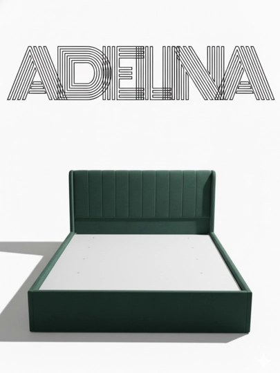 ADELINA — двуспальная кровать, кровать для взрослых, большая кровать — LOFTFUR-ADELINA-ТЕМНЗЕЛ-teri