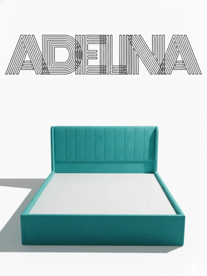 ADELINA — двуспальная кровать, кровать для взрослых, большая кровать — LOFTFUR-ADELINA-БИРЮЗ-teri