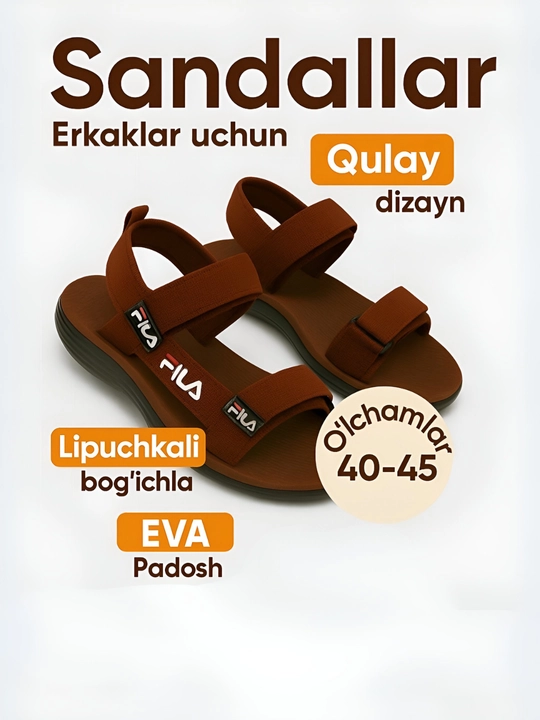 Erkaklar uchun sandallar, yengil, yozgi, shaharda va hordiq uchun, bosonojkalar, 40-45