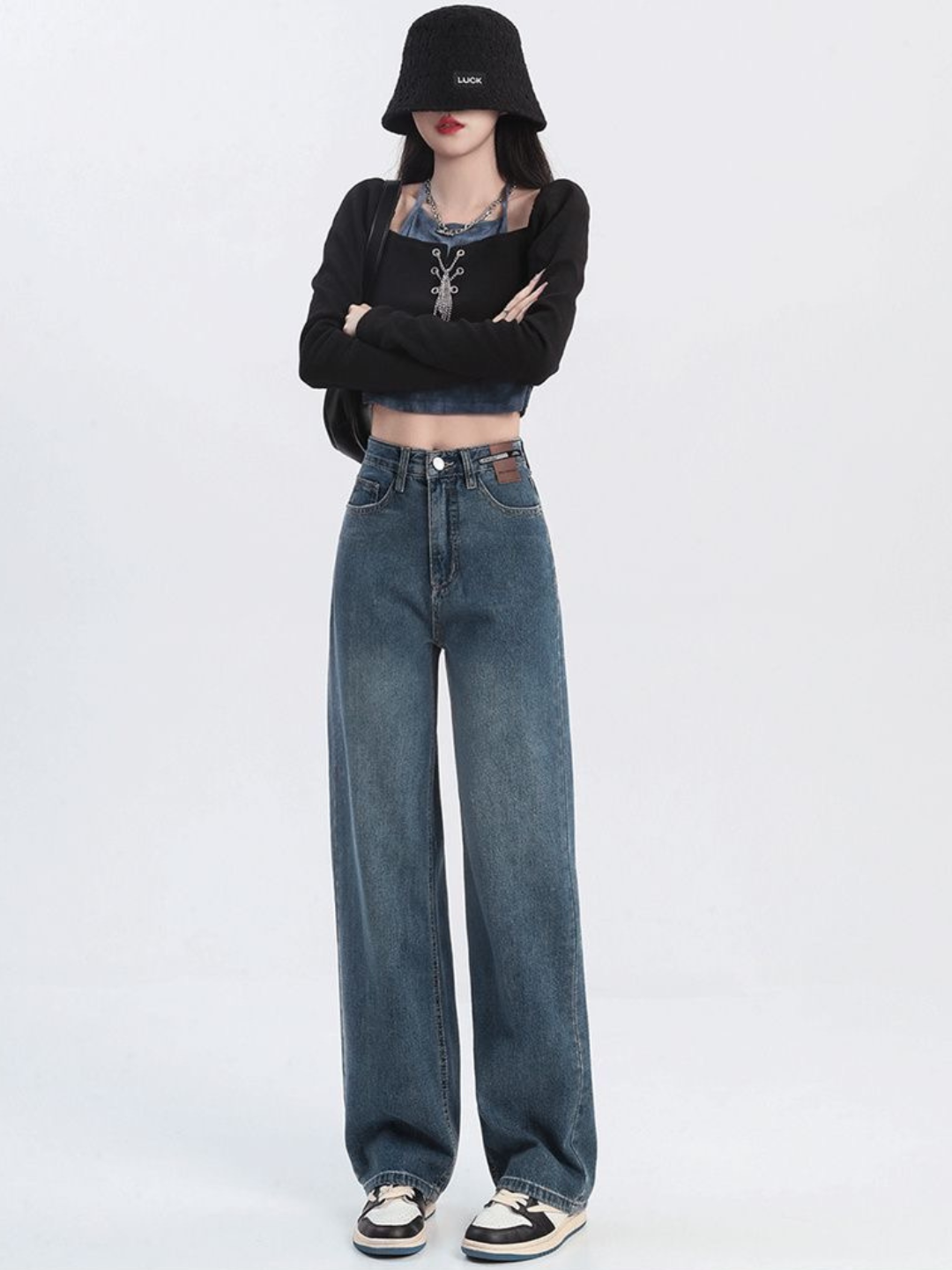 Ayollar uchun jinsi shim, keng jinsi shimlar oversize - 