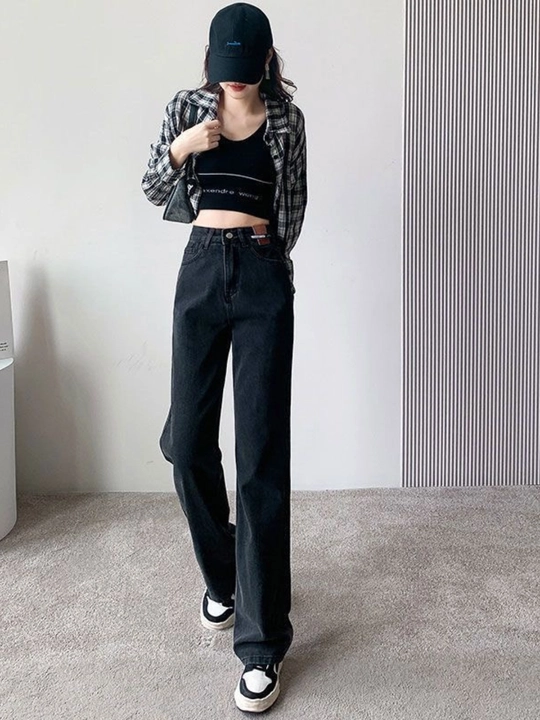 Ayollar uchun jinsi shim, keng jinsi shimlar oversize