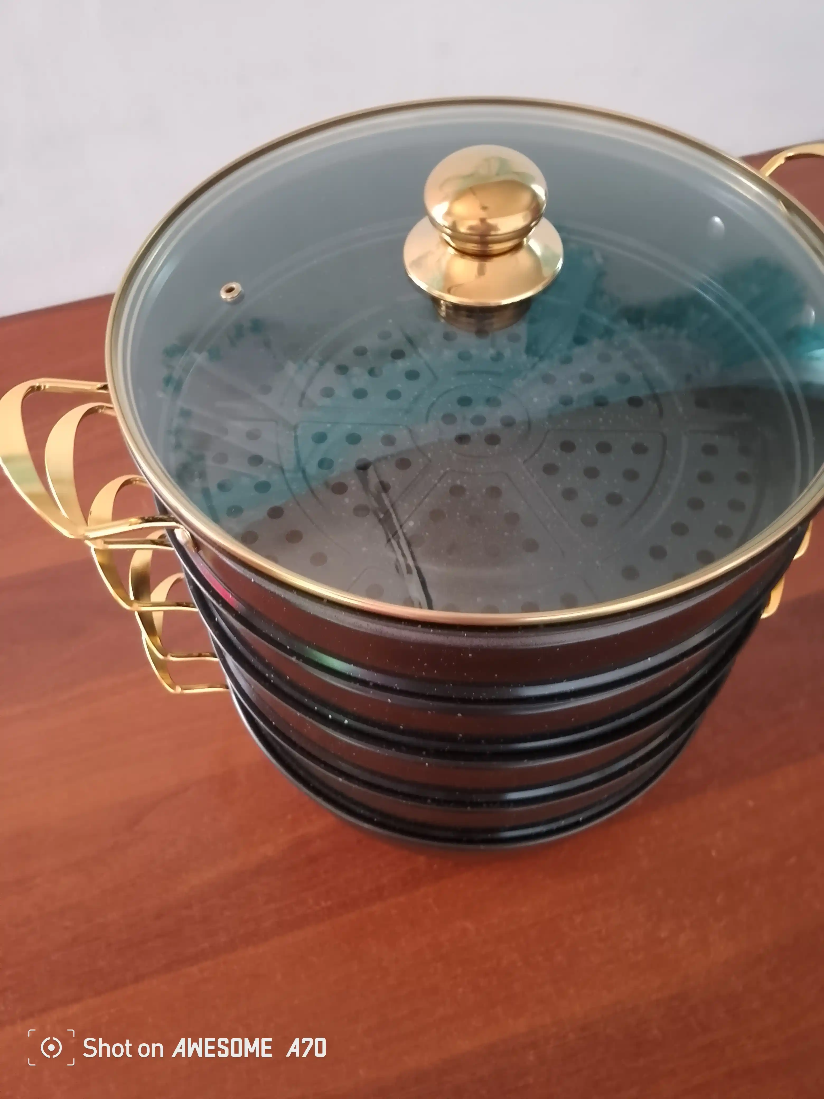 GOLD Bohemia manti qasqon, 4 qavat, granit,\ montiqozon