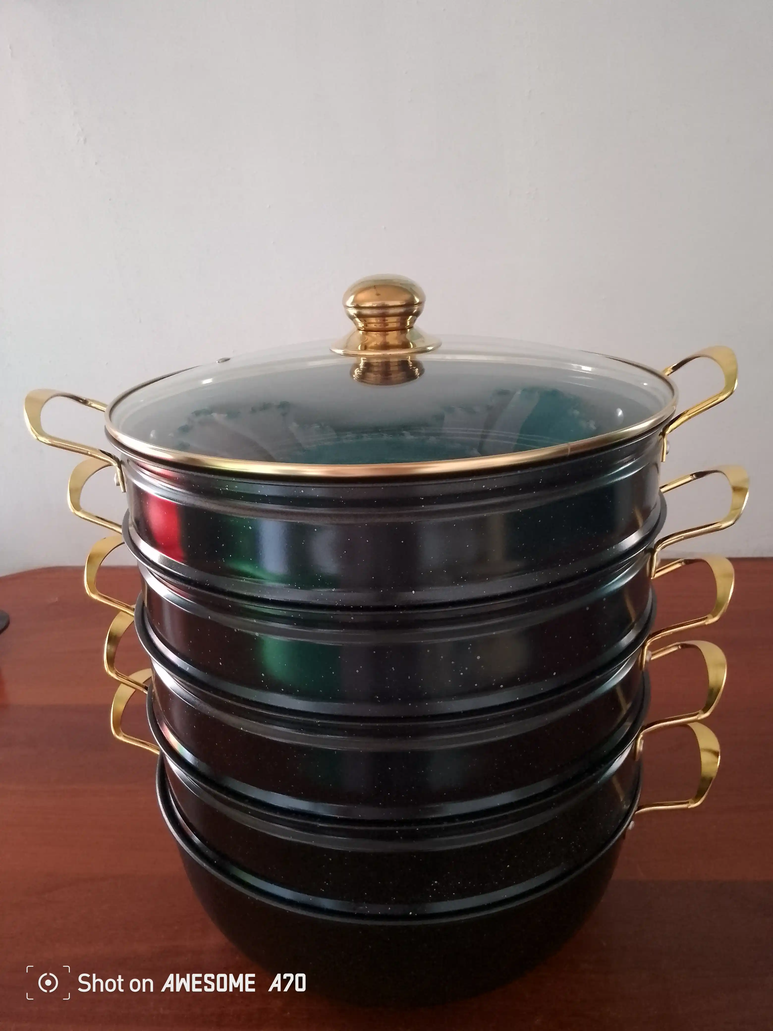 GOLD Bohemia manti qasqon, 4 qavat, granit,\ montiqozon