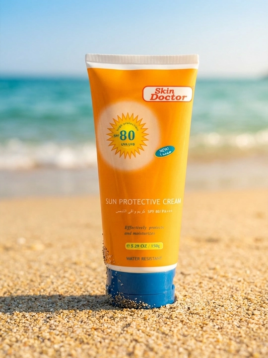 Quyoshdan himoyalovchi Skin Doctor SPF, 150 ml, 80 PФ+++, E vitamini, kokos moyi