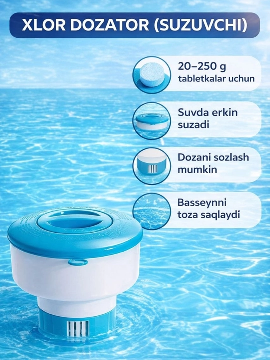Xlor razmerlagich (basseyn uchun suzuvchi dozator) - 