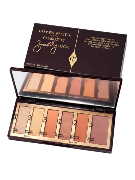 Палитра теней для век от Charlotte Tilbury, вариант макияжа "Darling Look"