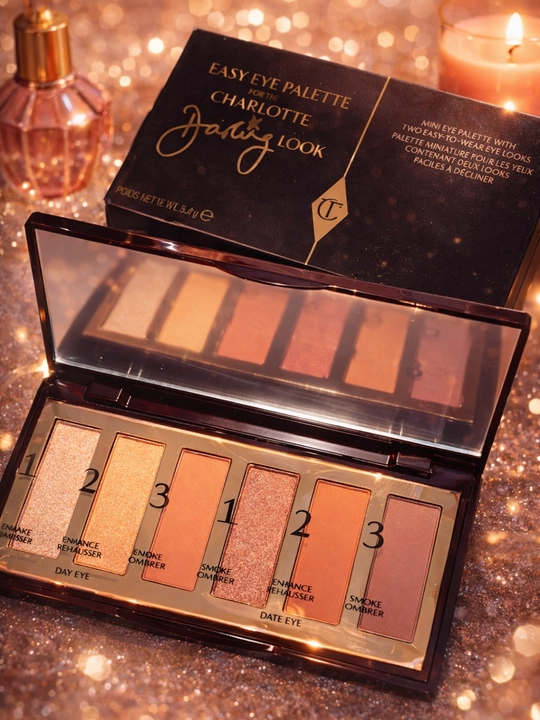 Палитра теней для век от Charlotte Tilbury, вариант макияжа "Darling Look" - 