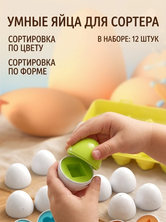 Aqlli tuxum saralagich, 12 dona tuxumli saralagich, bolalar uchun aqlli tuxum, o'yinchoq