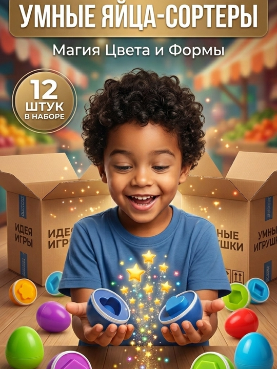 Aqlli tuxum saralagich, 12 dona tuxumli saralagich, bolalar uchun aqlli tuxum, o'yinchoq