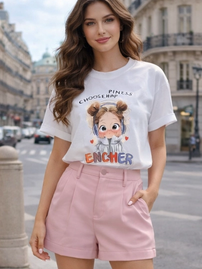 Женская футболка с принтом, oversize, для девочек, летняя