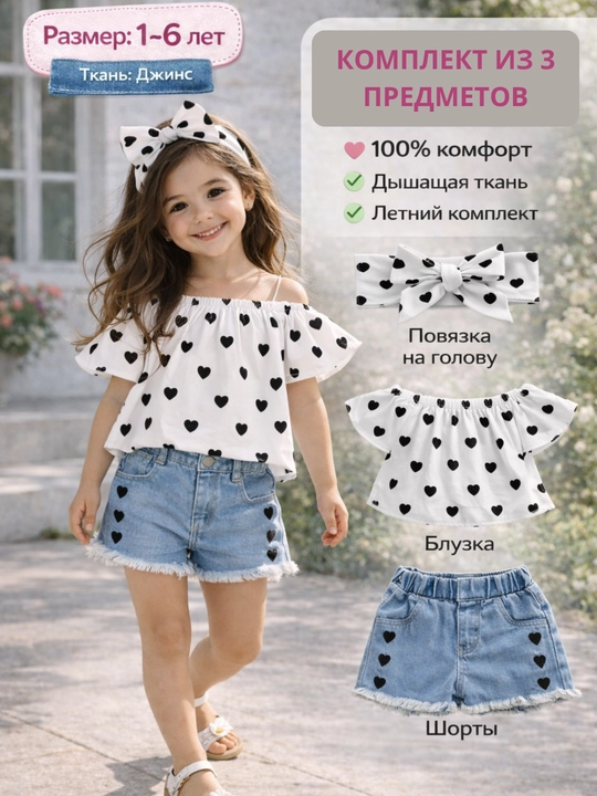 Летняя одежда для девочки 1–8 лет