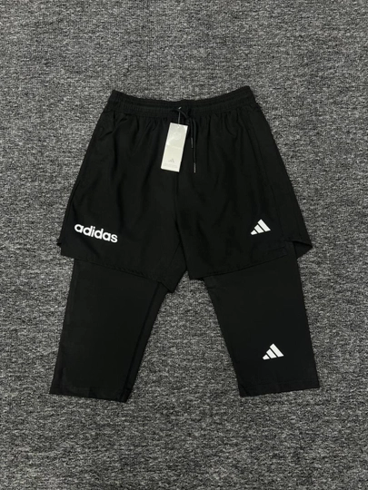 Мужские спортивные шорты с тайтсами — SPORTMY-ADIDASLASINA-ЧЕРНСТЕ-4XL