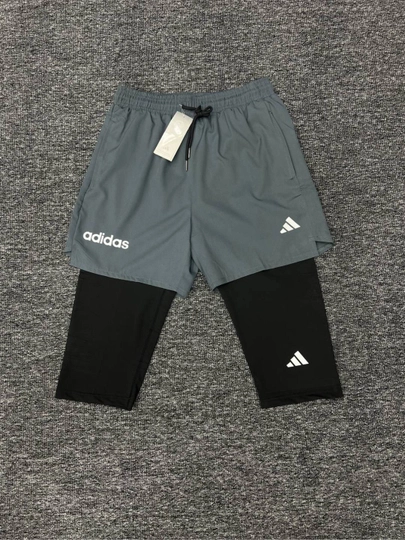 Мужские спортивные шорты с тайтсами — SPORTMY-ADIDASLASINA-СЕРЫЙ-XXXL