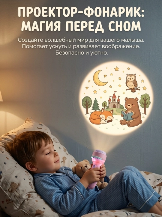Детский проектор, фонарик проектор, проектор фонарик для детей, развивающий проектор для детей