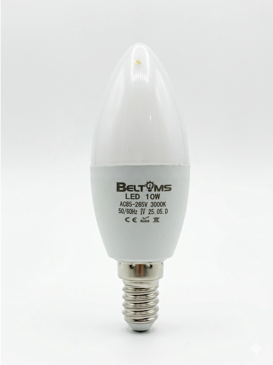 Beltoms LED Lampa E14, 10W — Qandillar uchun energiya tejamkor A+, 6500K Sovuq oq