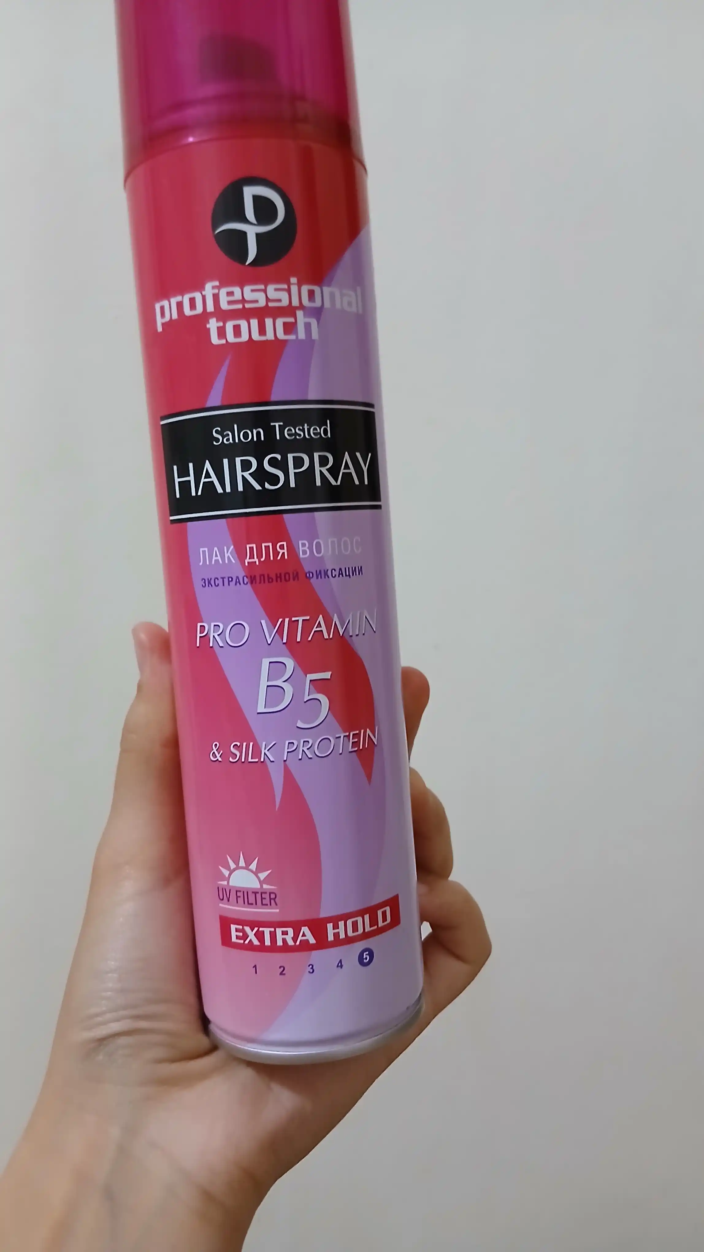 Лак для волос Professional Touch vitamin B5 & Silk Protein, экстрасильная фиксация, 265 мл