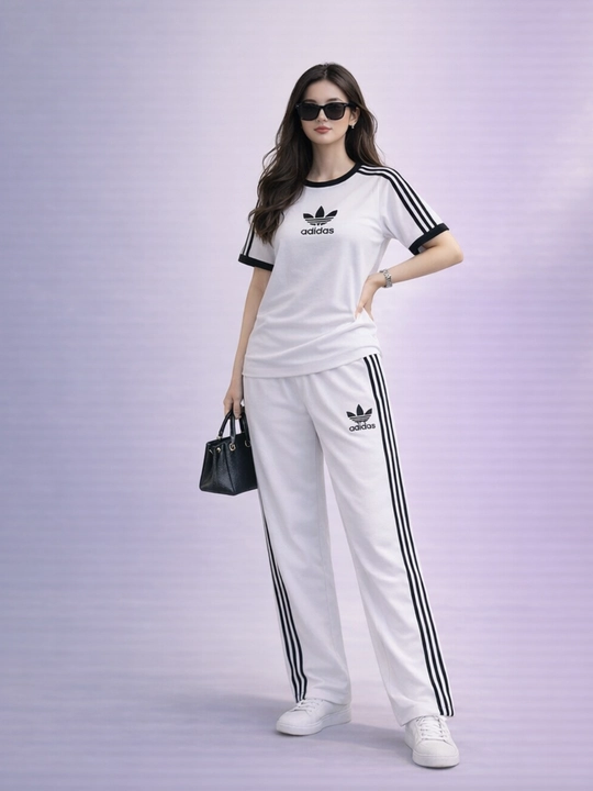 Ayollar uchun Adidas uslubidagi sport kostyum – turli ranglarda, chiziqli yeng dizayni - 