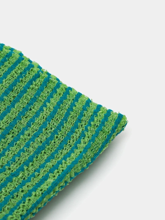 Koreys massaj mochalkasi badan uchun o'rtacha qattiqlik Shower Towel, Happy & Clean Day