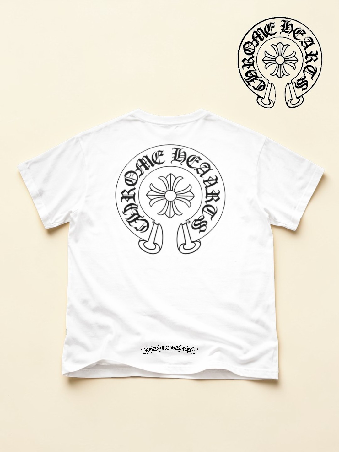 ChromeHearts Y2K futbolka yoz yigitlar qizlar uchun uniseks qora oq printli oversize Y 2 K - 