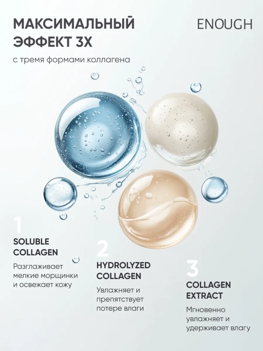 Enough Collagen 3x Moisture namlovchi krem yuz uchun oziqlantiruvchi, koreys parvarish