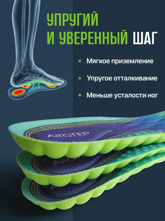 Стельки для обуви AIRSTEP стельки для спорта и интенсивной работы на ногах
