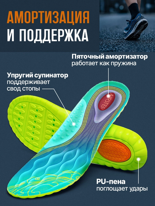 Стельки для обуви AIRSTEP стельки для спорта и интенсивной работы на ногах