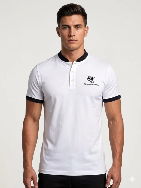 Мужская футболка поло Abercrombie & Fitch, стильная с контрастным воротником - 