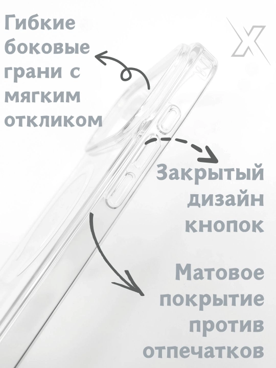 Чехол X Color Translucent: цельнолитой, матовый, без швов. Защита камер и ударная защита