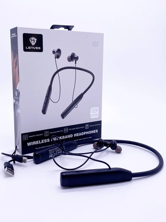 Беспроводные Bluetooth наушники LENYES Neckband A57, с микрофоном, спортивная гарнитура - 