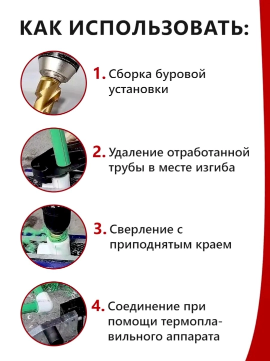 Набор ступенчатых сверл для пластиковых труб ППР, редуцирующие, 31×24, 24×18, 19×15