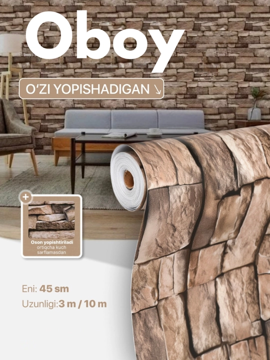 O'z-o'zidan yopishqoq devor gulqog'ozi