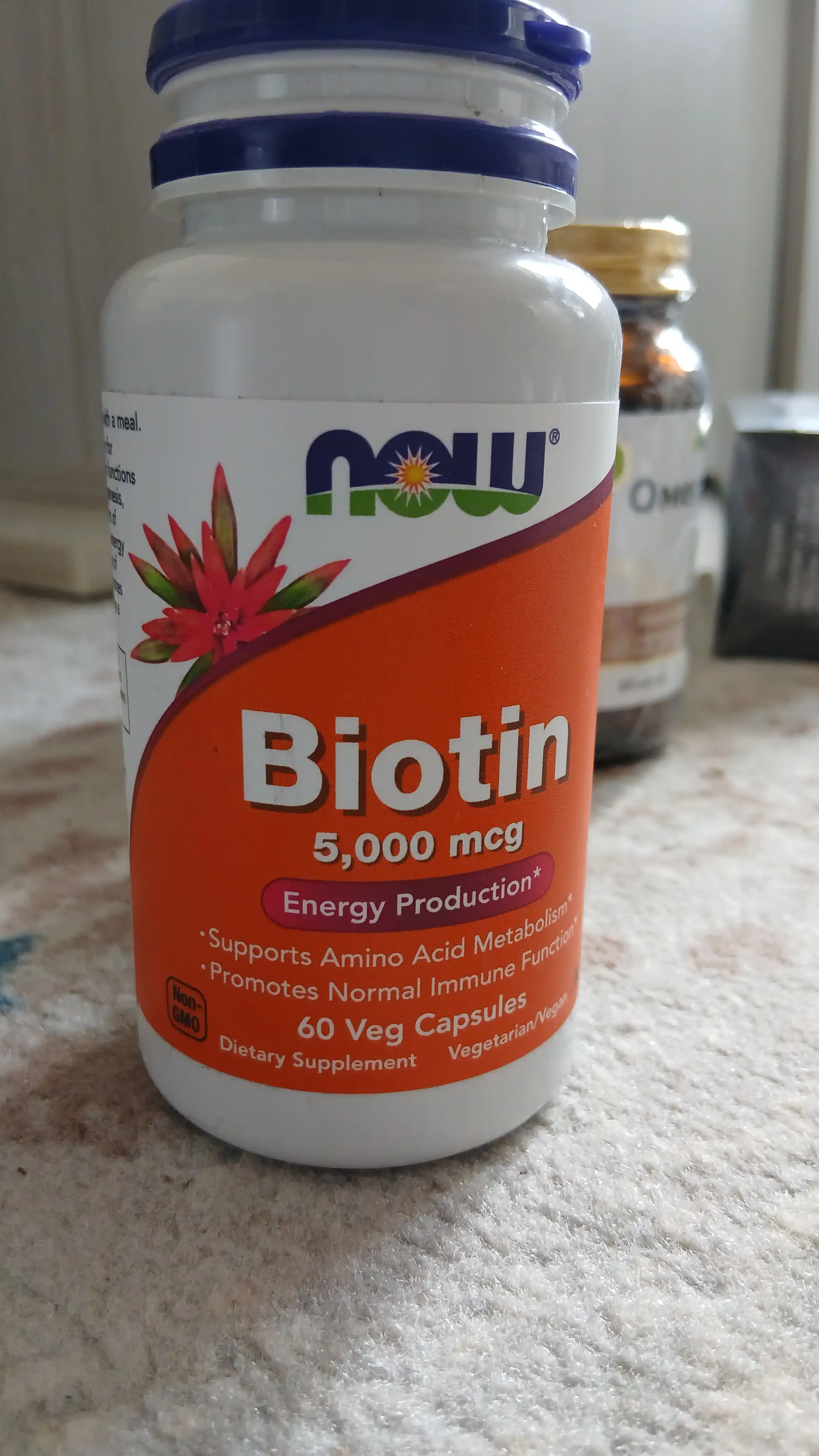 Капсулы NOW Supplements, Биотин 5000 мкг, метаболизм аминокислот, Халяль